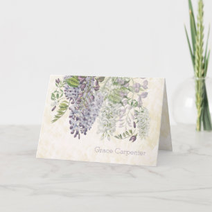 Tarjeta de Pasteles Florales de Wisteria Personali