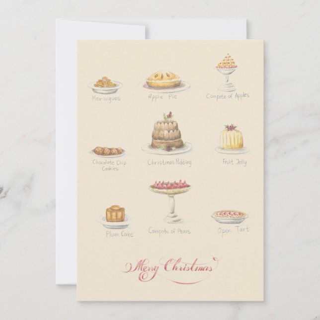Tarjeta de pasteles para navidades (Anverso)