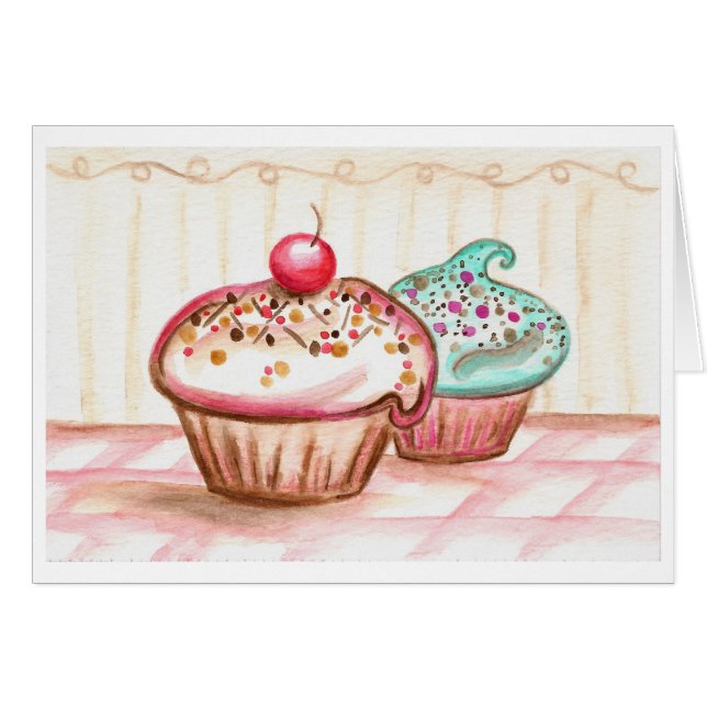 Tarjeta de pastelitos Cherry Sprinkle (Anverso (Horizontal))