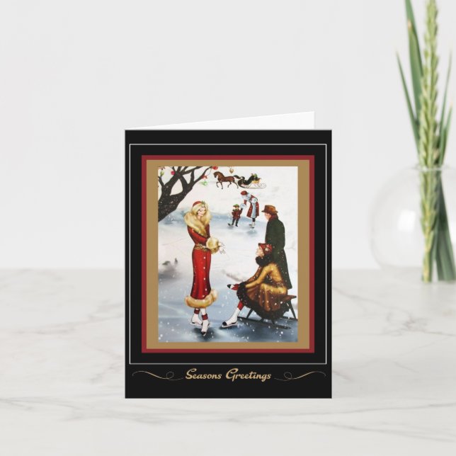 Tarjeta de patinaje sobre hielo de los años 20 de  (Anverso)