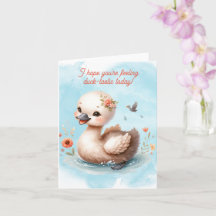 Tarjeta de pato adorable