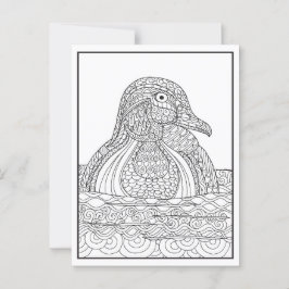 Tarjeta de pato de madera negra y blanca