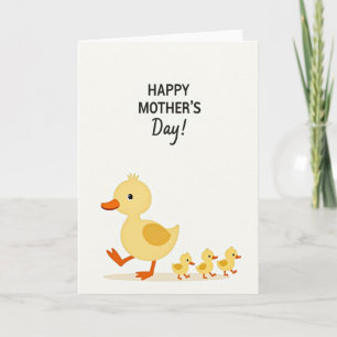 Tarjeta de Pato del Día de la Madre Alegre