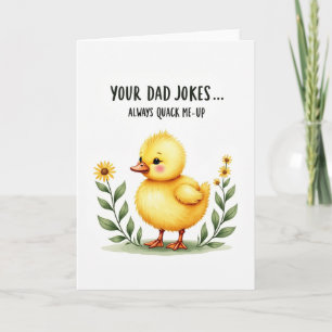 Tarjeta de pato del día del padre florecer