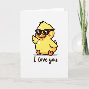 Tarjeta de pato genial te amo