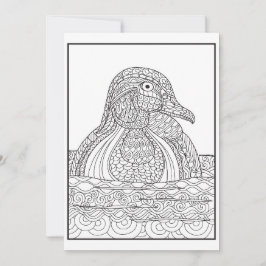 Tarjeta de pato negra y blanca