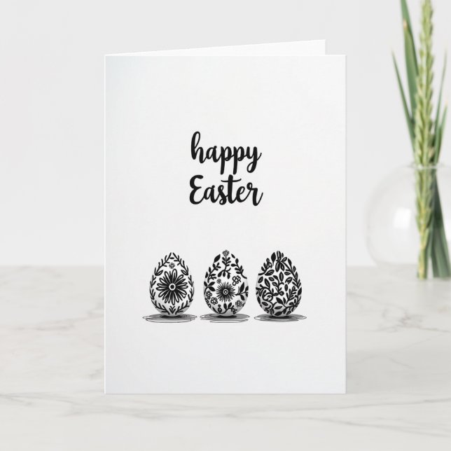 Tarjeta de patrón botánico de Pascua (Anverso)
