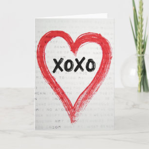 Tarjeta de patrón Corazón Rojo Xoxo