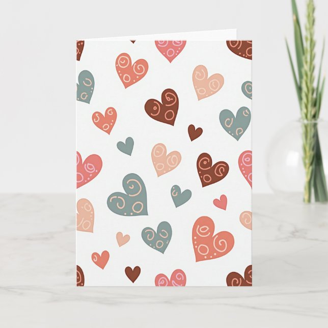 Tarjeta de patrón Corazones Dulces (Anverso)