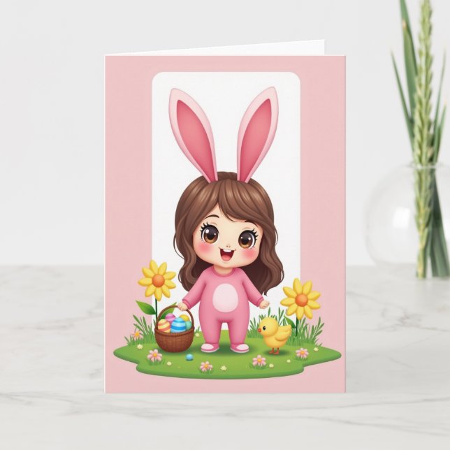 Tarjeta de patrón de alegría de outfit rosa (Anverso)