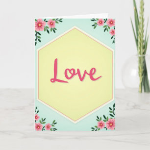 Tarjeta de patrón de amor hexagonal