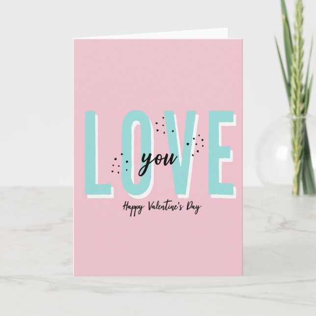Tarjeta de patrón de amor turquesa (Anverso)