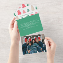 Tarjeta de patrón de árbol navideño de vacaciones