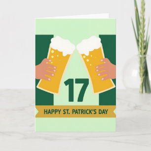 Tarjeta de patrón de brindis de manos verdes