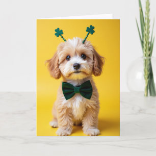 Tarjeta de patrón de cachorro esmeralda