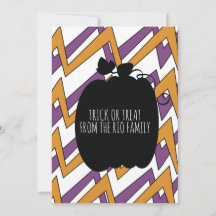 Tarjeta de patrón de calabaza negra de Halloween f