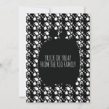Tarjeta de patrón de calabaza negra de Halloween f