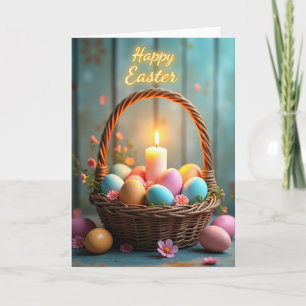 Tarjeta de patrón de cesta de huevos de pastel