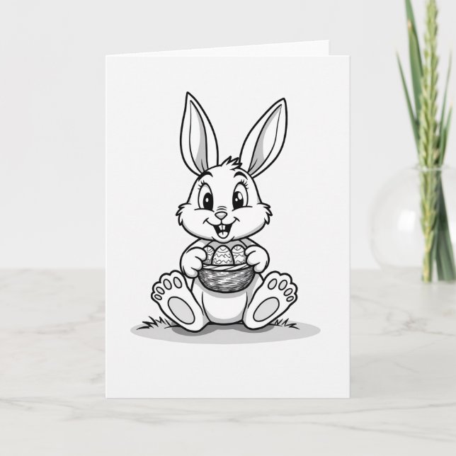 Tarjeta de patrón de cesta tejida de conejito (Anverso)