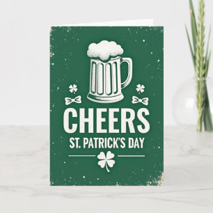 Tarjeta de patrón de Cheers de cerveza esmeralda