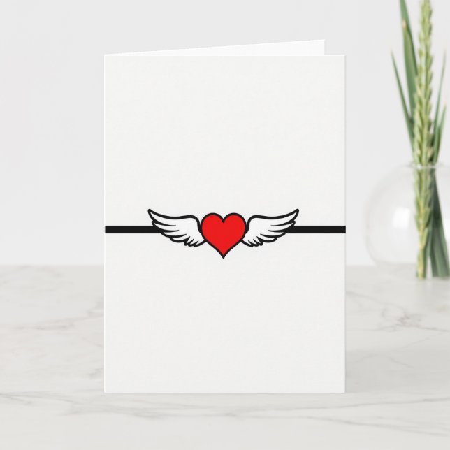 Tarjeta de patrón de corazón alado (Anverso)