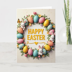 Tarjeta de patrón de corazón de Pascua