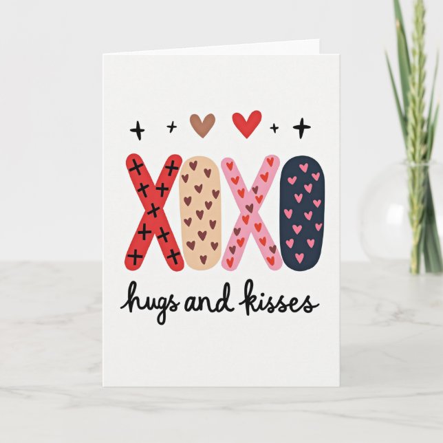 Tarjeta de patrón de corazón Xoxo (Anverso)