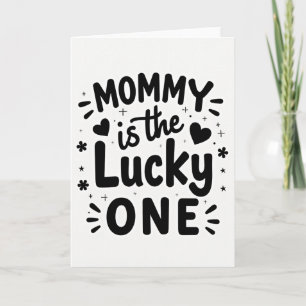 Tarjeta de patrón de Corazones Afortunados de Mamá