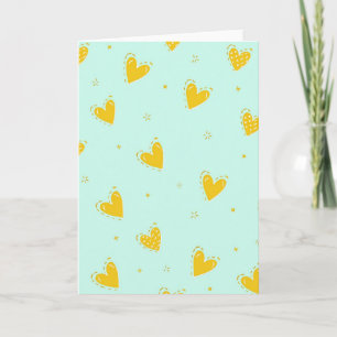 Tarjeta de patrón de corazones minimalistas