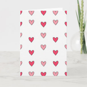 Tarjeta de patrón de corazones simples