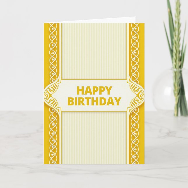 Tarjeta de patrón de cumpleaños dorado (Anverso)