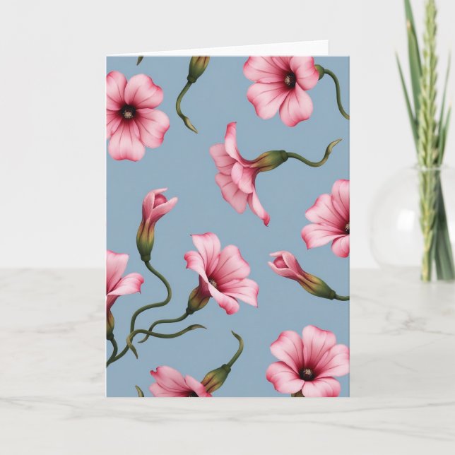 Tarjeta de patrón de flor botánico (Anverso)