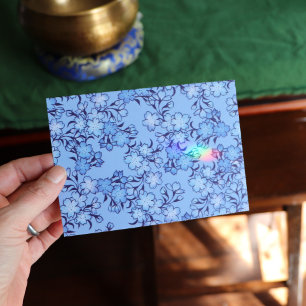 Tarjeta de patrón de flor de primavera azul para b