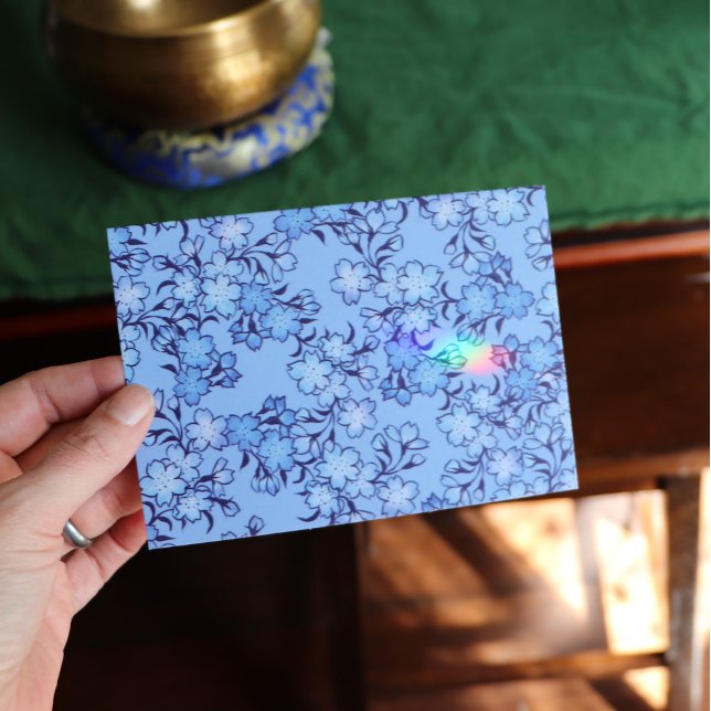 Tarjeta de patrón de flor de primavera azul para b (Subido por el creador)