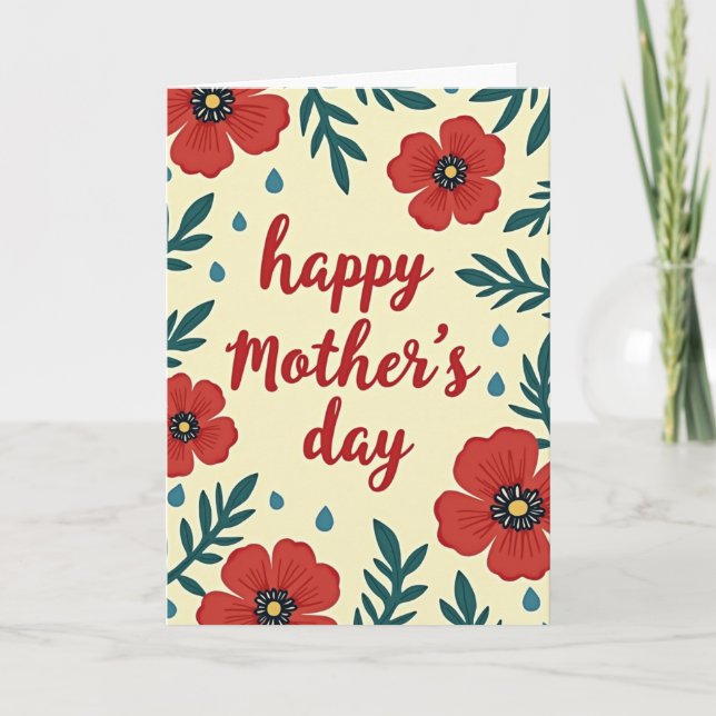 Tarjeta de patrón de flores botánicas (Anverso)