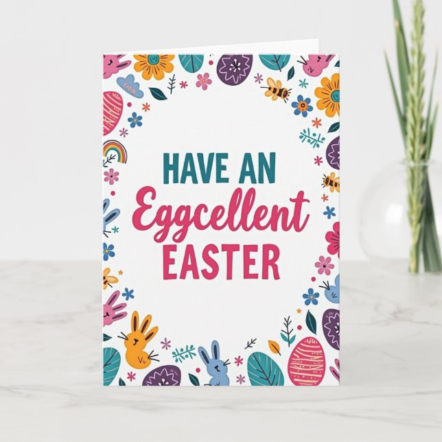 Tarjeta de patrón de huevo de Pascua (Anverso)