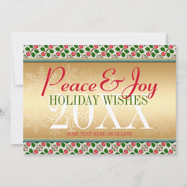 Tarjeta de patrón de Navidad con cerezas rojas y c (Anverso)