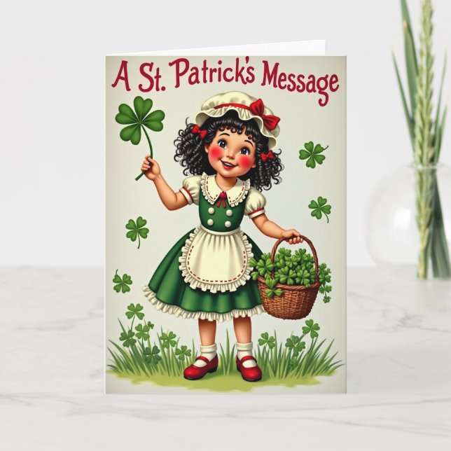 Tarjeta de patrón de niña trébol (Anverso)