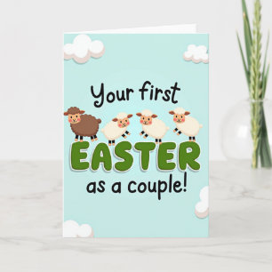 Tarjeta de patrón de ovejas de Pascua