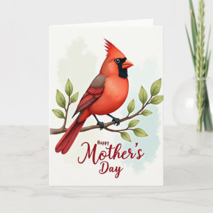 Tarjeta de patrón de pájaro escarlata
