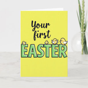 Tarjeta de patrón de pájaros de primera Pascua