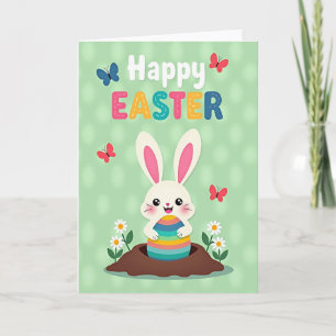 Tarjeta de patrón de Pascua de conejo