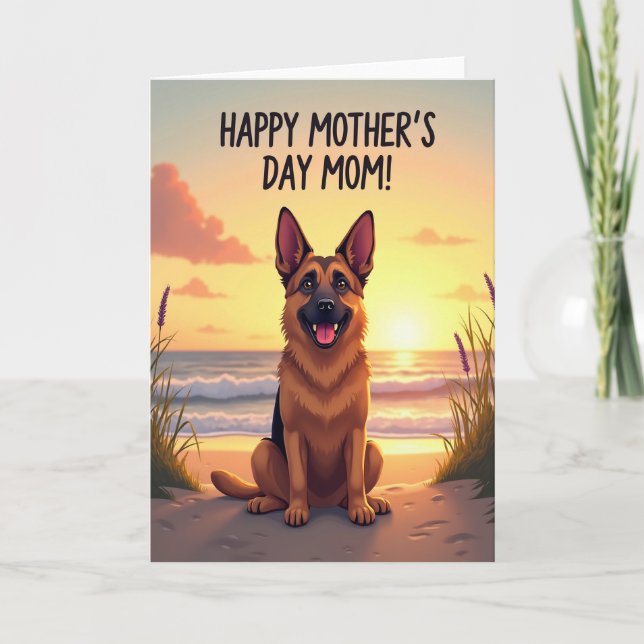Tarjeta de patrón de perro al atardecer (Anverso)