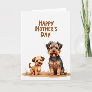 Tarjeta de patrón de perros blancos