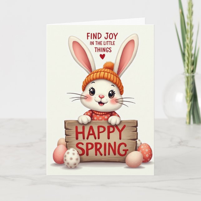 Tarjeta de patrón de primavera feliz (Anverso)