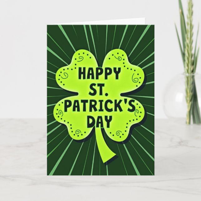 Tarjeta de Patrón de Punto de Trébol Verde (Anverso)