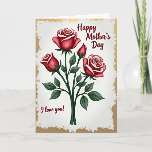 Tarjeta de patrón de rosas rayadas