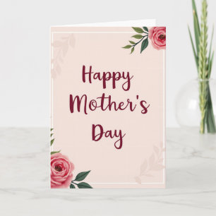 Tarjeta de patrón de rosas rosadas