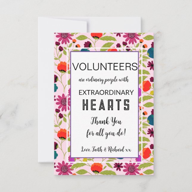 tarjeta de patrón de semana de apreciación volunta (Anverso)