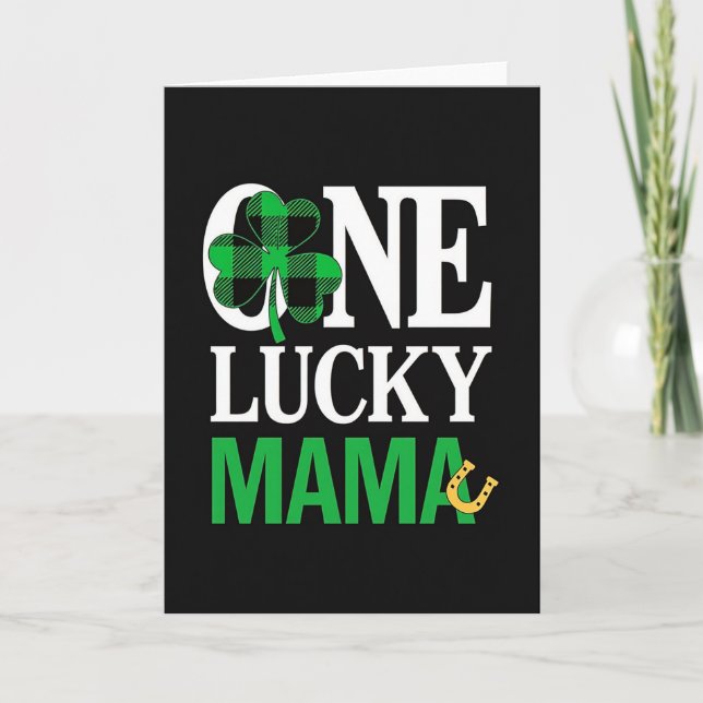 Tarjeta de patrón de trébol de Lucky Mama (Anverso)